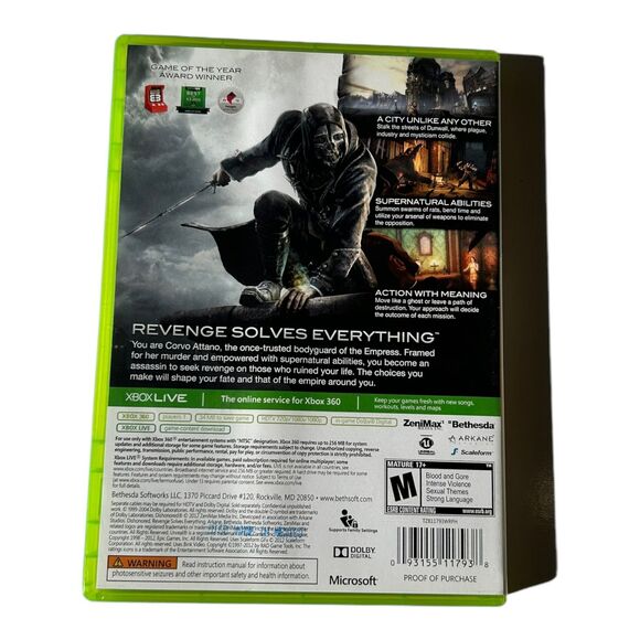 Dishonored (Microsoft Xbox 360, 2012) - Picture 3 of 3